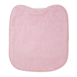 Pack of 3 terry cloth bibs for daycare in pink with elastic. Washable, terry exterior and waterproof backing. Dimensions: 33x29cm
