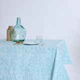 Turquoise eco stain-resistant tablecloth