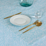 Turquoise eco stain-resistant tablecloth