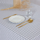 Gray checkered cotton tablecloth