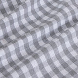 Gray checkered cotton tablecloth