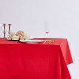 red cotton tablecloth