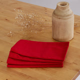Serviettes en coton rouge pack 4 unités
