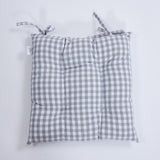 Housse de chaise en coton vichy gris