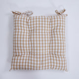Housse de chaise en coton vichy beige