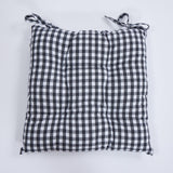 Housse de chaise en coton vichy anthracite