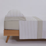 Berta beige cotton sheet set