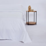 Housse de couette en microfibre blanche lisse