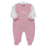 Barboteuse bébé velours rose DA24024