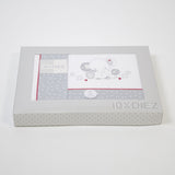 Ensemble de draps pour berceau 084 blanc/gris