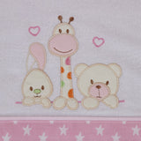 Ensemble de draps pour berceau en flanelle 068 blanc/rose