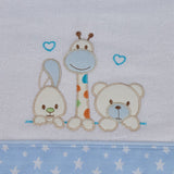 Ensemble de draps pour berceau en flanelle 068 blanc/bleu