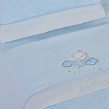 Parure de draps pour berceau corail 386 bleu