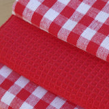 Torchon de cuisine en coton rouge pack 3 unités