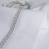 Parure de draps pour berceau 450 blanc/gris