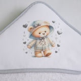 Cape de bain rain bear 449 blanc/gris