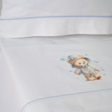 Ensemble de draps pour lit de bébé 449 blanc/bleu