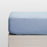 Draps housses en flanelle bleue