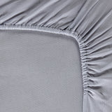 Draps-housses en microfibre gris doux