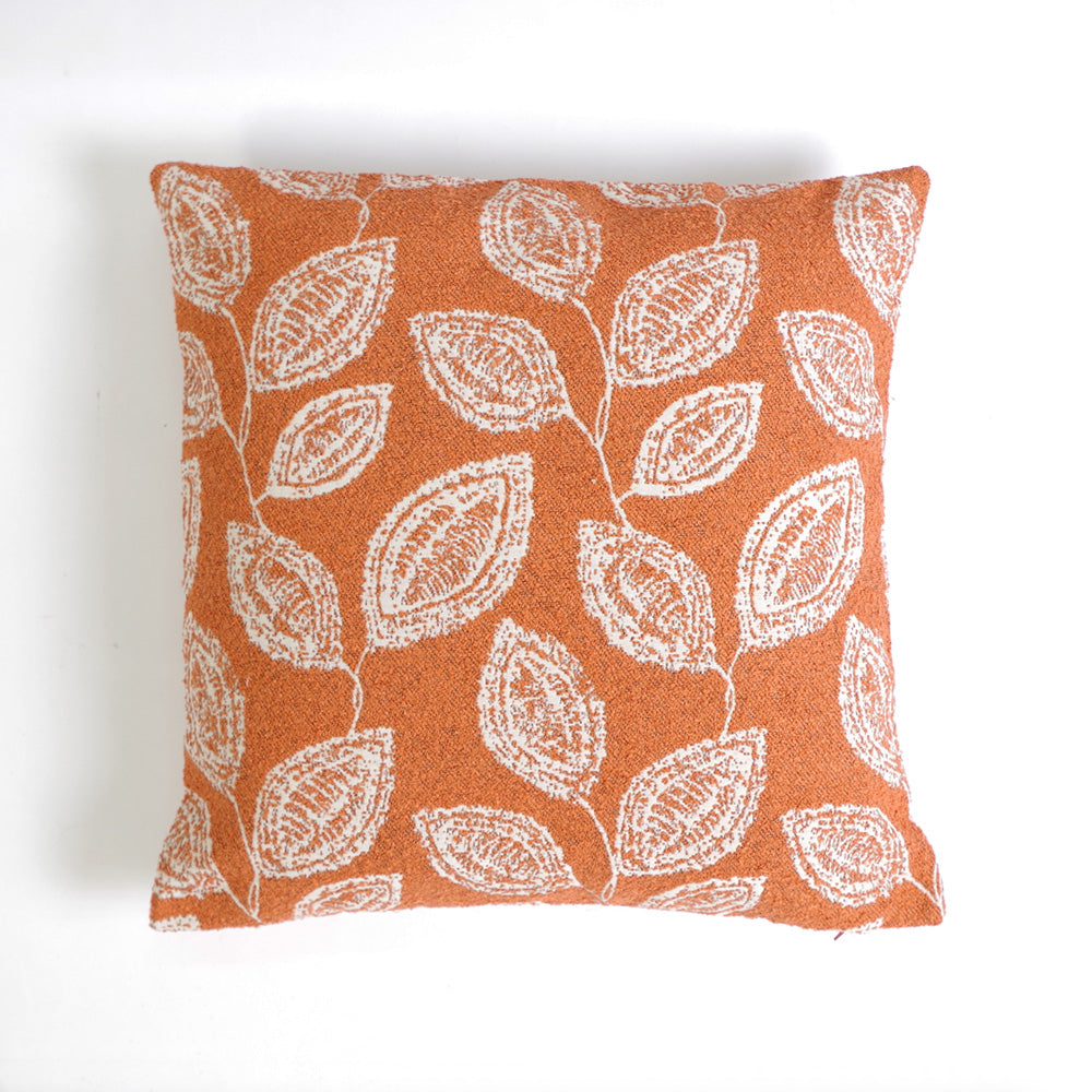 Housse de coussin texturée 801 feuille d'oranger