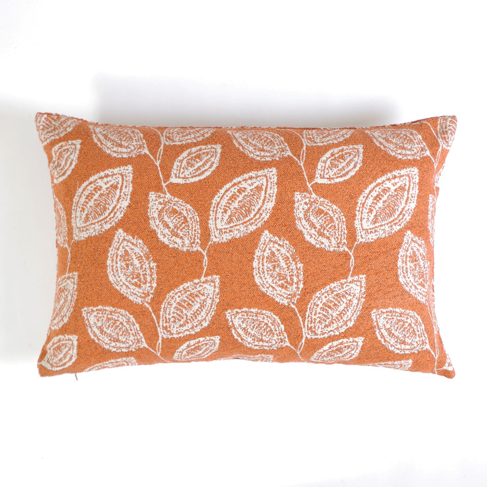 Housse de coussin texturée 801 feuille d'oranger