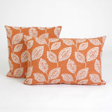 Textured cushion cover 801 orange leaf
