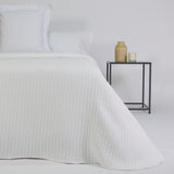 Couvre-lit blanc jacquard 360°