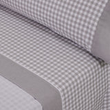 Draps en flanelle vichy gris