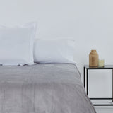 Gray alpine coral fleece blanket