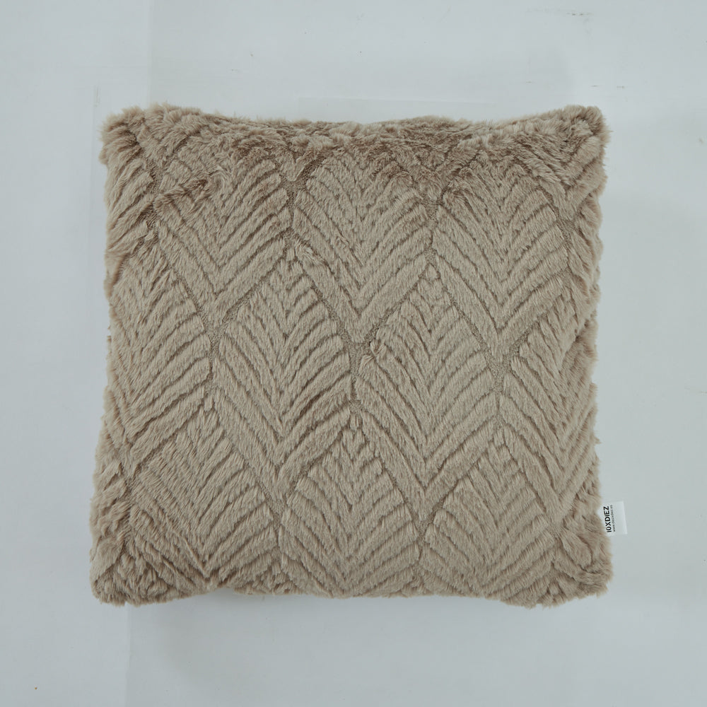 Housse de coussin effet poil dante vison