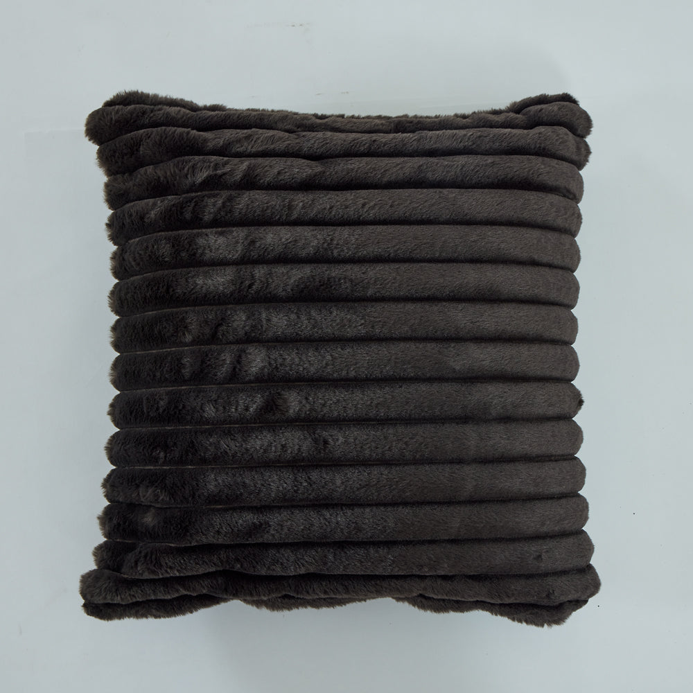 Housse de coussin effet poil margot anthracite
