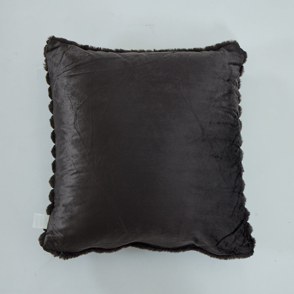 Housse de coussin effet poil margot anthracite