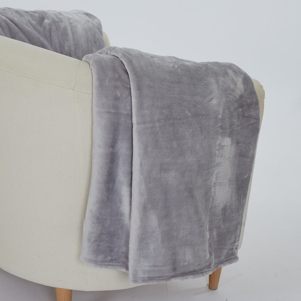 Gray alpine coral fleece blanket