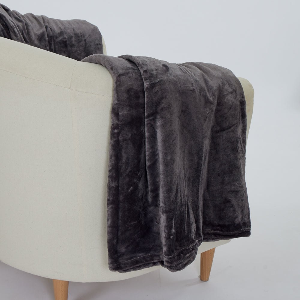 Coral fleece blanket alpes carbón