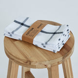 Cotton napkins charcoal check, pack of 4 units