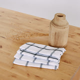 Cotton napkins charcoal check, pack of 4 units