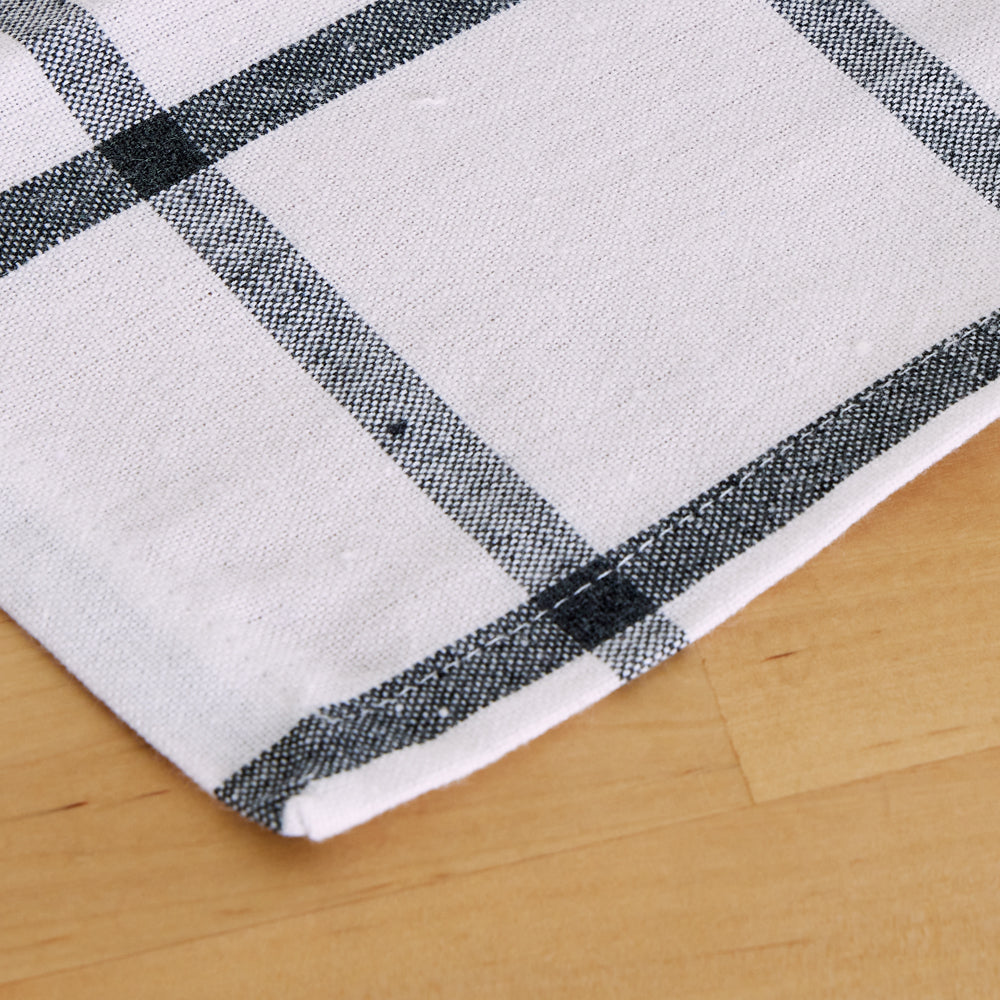 Cotton napkins charcoal check, pack of 4 units