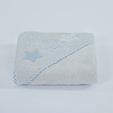Bath cape 476 white-blue