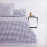 Housse de couette en flanelle vichy gris