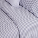 Housse de couette en flanelle vichy gris