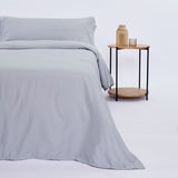 Housse de couette en microfibre unie grise