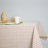 Nappe en coton vichy beige