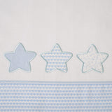 Ensemble de draps pour berceau Star 476 blanc/bleu