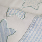 Ensemble de draps pour berceau Star 476 blanc/bleu