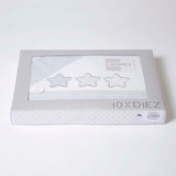 Star flannel crib sheet set 476 white/gray