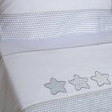Star crib sheet set 476 white/gray