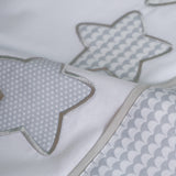 Star crib sheet set 476 white/gray