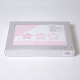 Parure de draps pour berceau Star 476 blanc/rose
