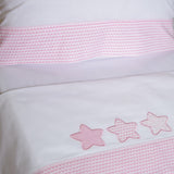 Parure de draps pour berceau Star 476 blanc/rose