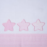 Parure de draps pour berceau Star 476 blanc/rose